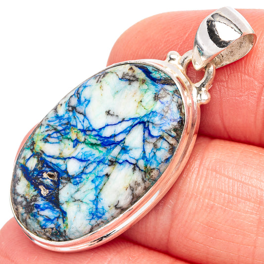 Azurite Pendant 1 3/8" (925 Sterling Silver) P44050
