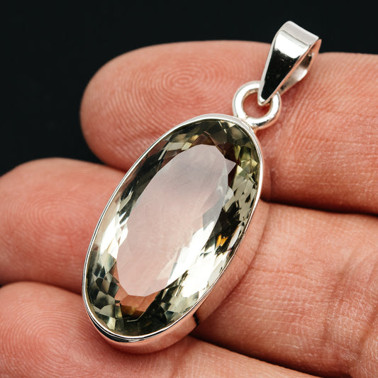 Premium 24ct Faceted Prasiolite Pendant 1 5/8" (.925 Sterling Silver)