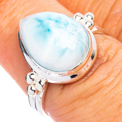 Rare Larimar Ring Size 6.75 (.925 Sterling Silver)