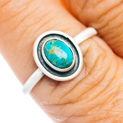 Southwestern Style Royston Turquoise Ring Size 7.75 (.925 Sterling Silver)