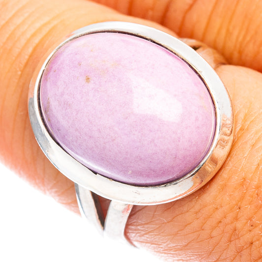 Sterling silver oval phosphosiderite ring, purple stone, size 7.75