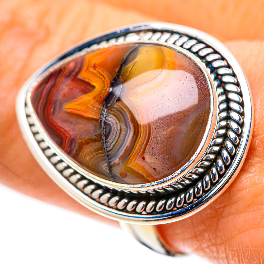 Crazy Lace Agate 925 Sterling Silver Ring Size 8.75 (925 Sterling Silver) RING139535
