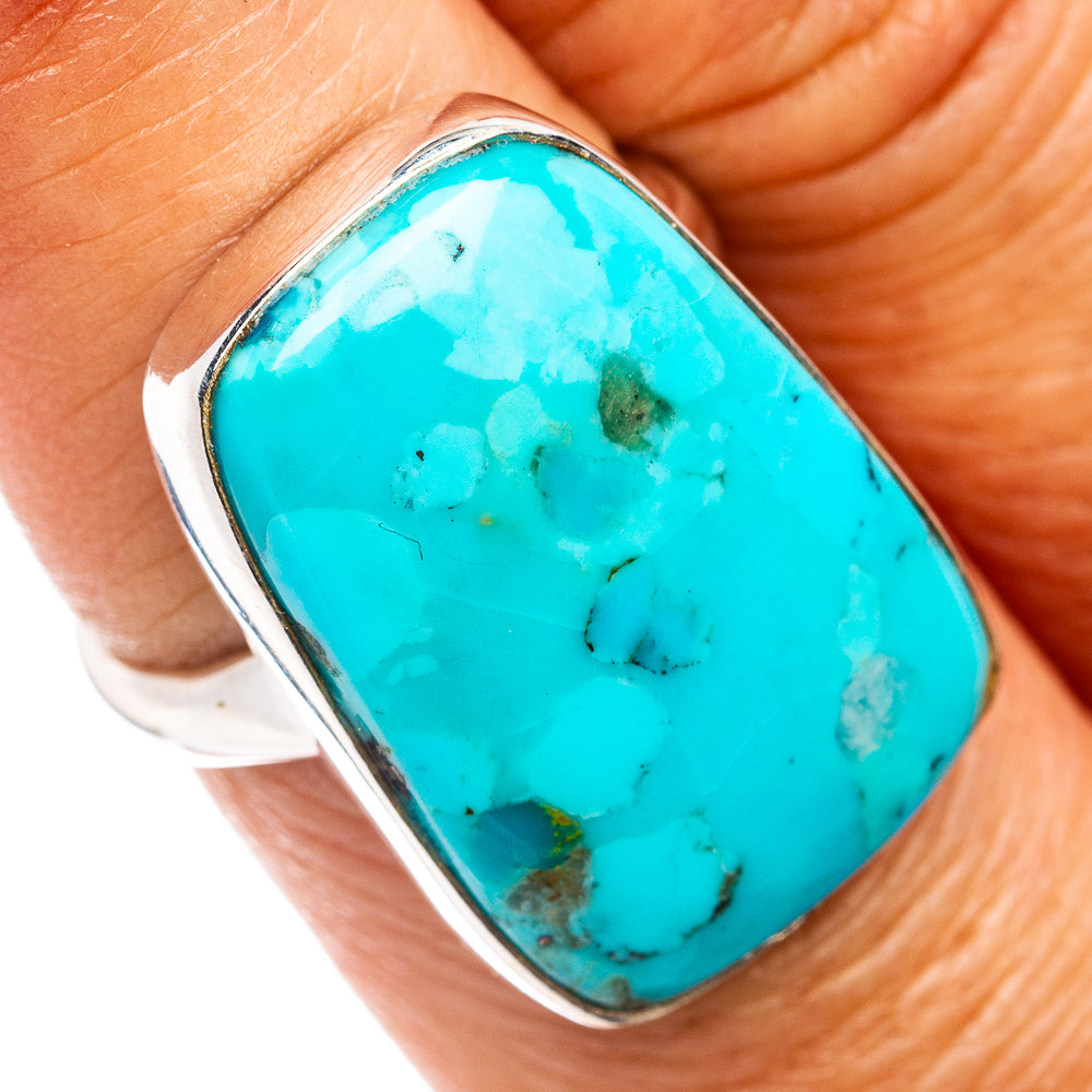 Premium Arizona Turquoise Ring Size 7 Adjustable (.925 Sterling Silver)