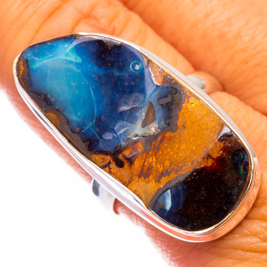 Large Boulder Opal Ring Size 9 (925 Sterling Silver) R141020