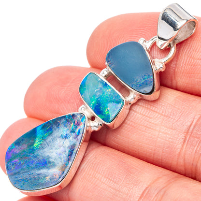 Rare Doublet Opal 925 Sterling Silver Pendant 1 7/8" (925 Sterling Silver) P42643