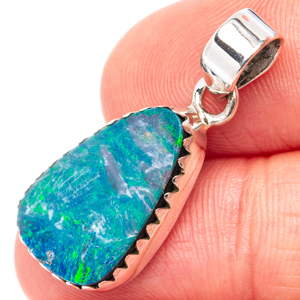 Rare Rare Doublet Opal Pendant 1 1/8" (.925 Sterling Silver)