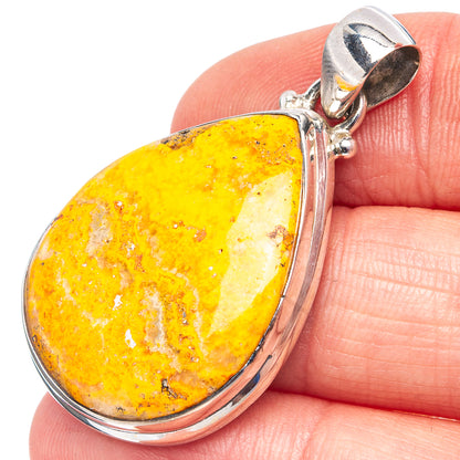Bumblebee Jasper Pendant 1 5/8" (.925 Sterling Silver)