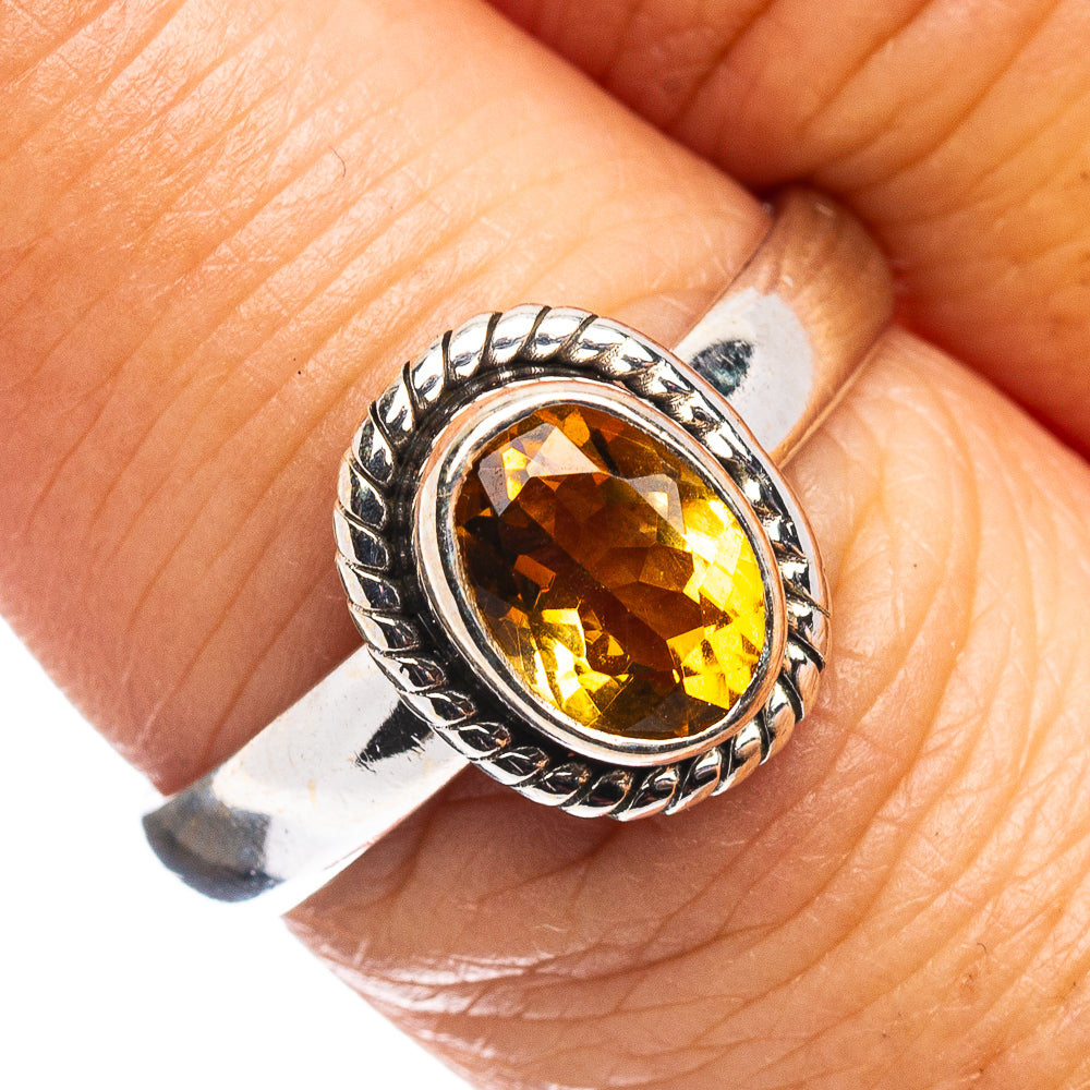 Citrine Ring Size 7.75 (.925 Sterling Silver)