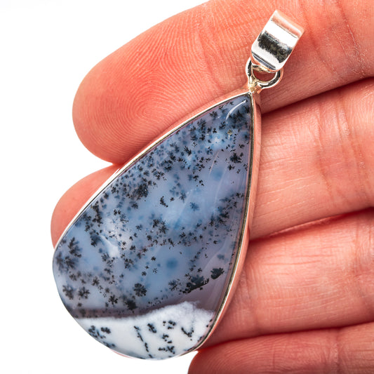 Dendritic Opal Pendant 2 1/8" (.925 Sterling Silver)