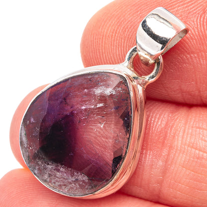 Bi-Color Amethyst Pendant 1 1/8" (.925 Sterling Silver)