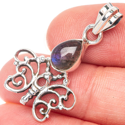 Labradorite Dainty Pendant 1 1/4" (925 Sterling Silver) P39924