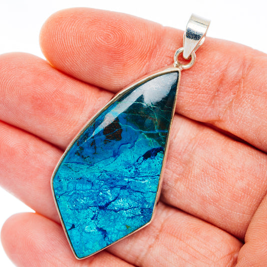 Premium Shattuckite Pendant 2 1/4" (.925 Sterling Silver)