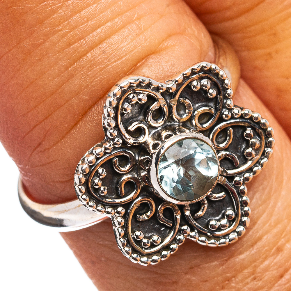 Blue Topaz Ring Size 8.5 (.925 Sterling Silver)