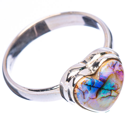 Rare Sterling Opal Heart Ring Size 9.75 (925 Sterling Silver) R4309