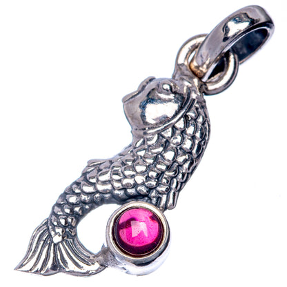 Garnet Dainty Pendant 1 1/8" (925 Sterling Silver) P39881