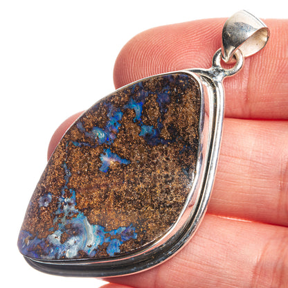 Boulder Opal 925 Sterling Silver Pendant 2 1/8"