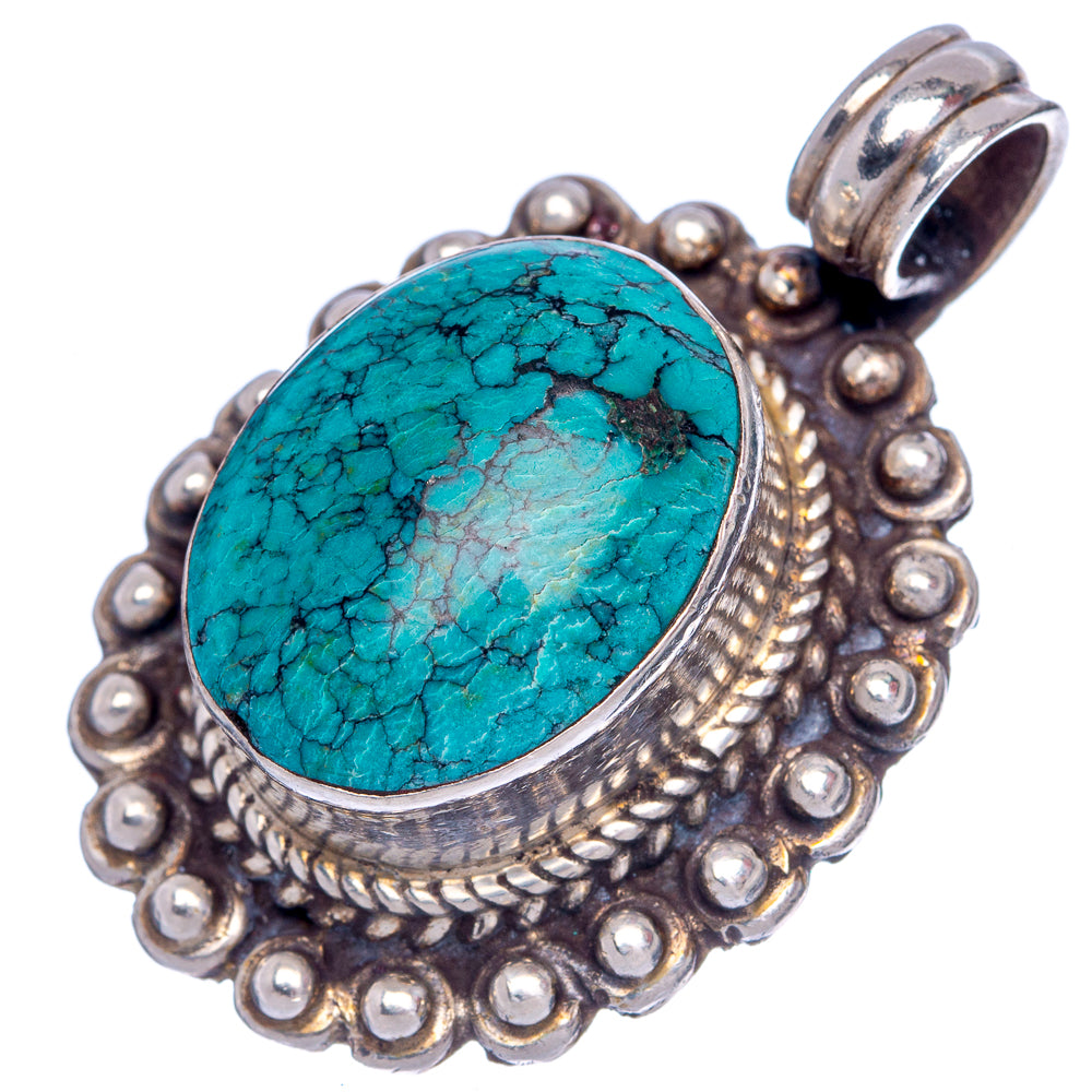 Vintage Native Style Arizona Turquoise 1 5/8" (925 Sterling Silver) P40020