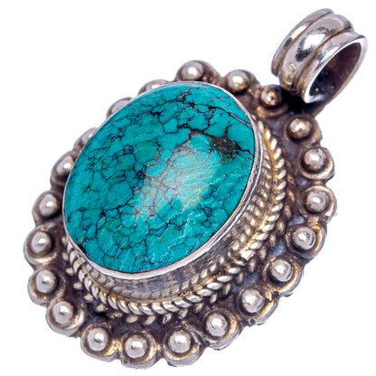 Vintage Native Style Arizona Turquoise 1 5/8" (925 Sterling Silver) P40020