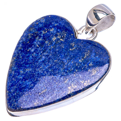 Lapis Lazuli Heart Pendant 1 1/2" (925 Sterling Silver) P43077
