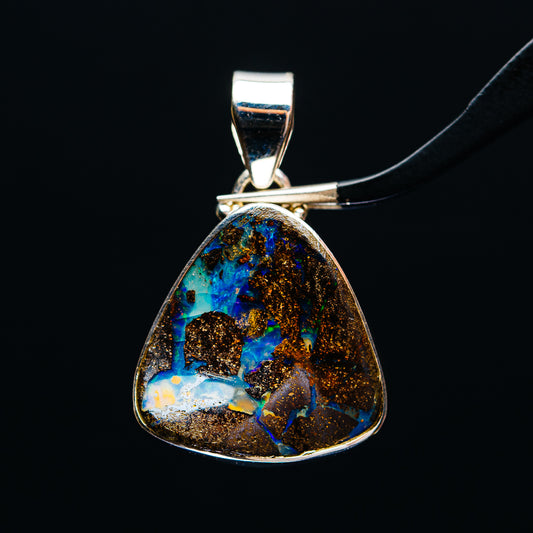 Premium Australian Boulder Opal Pendant 1 3/8" (.925 Sterling Silver)