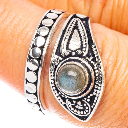 Labradorite Dainty Ring Size 6 Adjustable (925 Sterling Silver) R5218