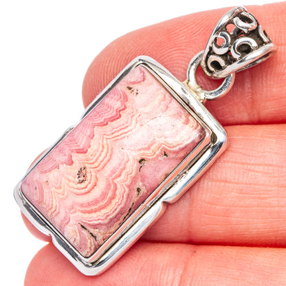 Rhodochrosite Pendant 1 1/2" (925 Sterling Silver) P40075