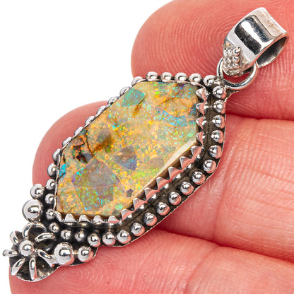 Rare Sterling Opal Pendant 1 5/8" (925 Sterling Silver) P40696