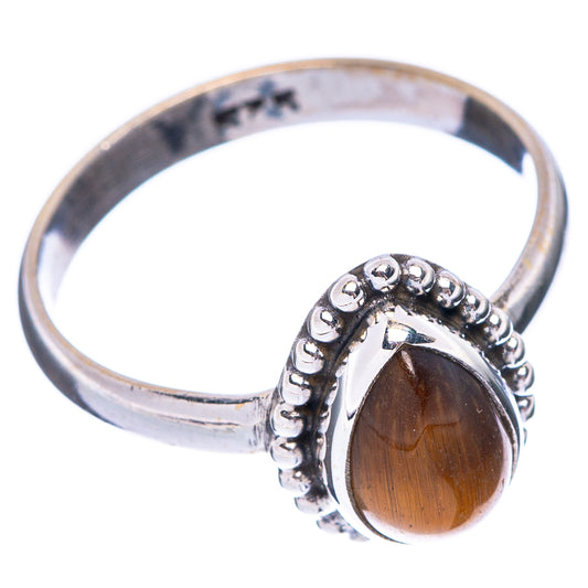 Tiger Eye Dainty Ring Size 6.75 (925 Sterling Silver) R5805