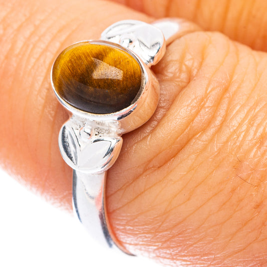 Tiger Eye Ring Size 8 (925 Sterling Silver) R5592