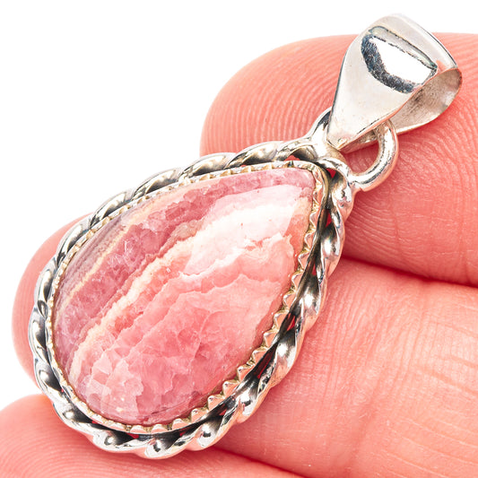 Rhodochrosite Pendant 1 3/8" (925 Sterling Silver) P44401