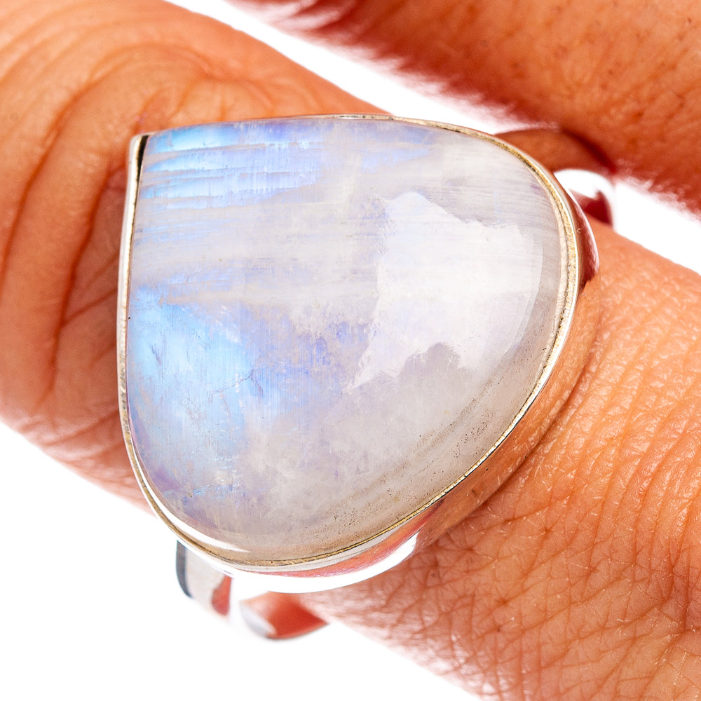 Premium Rainbow Moonstone Ring Size 10 Adjustable (.925 Sterling Silver)