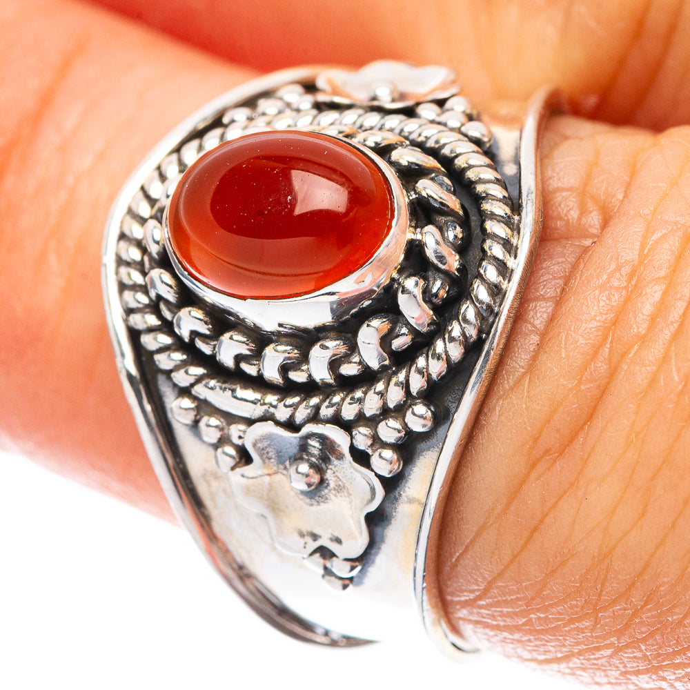 Carnelian 925 Sterling Silver Ring Size 7 (925 Sterling Silver) R5432