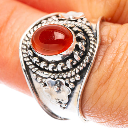 Carnelian 925 Sterling Silver Ring Size 7 (925 Sterling Silver) R5432