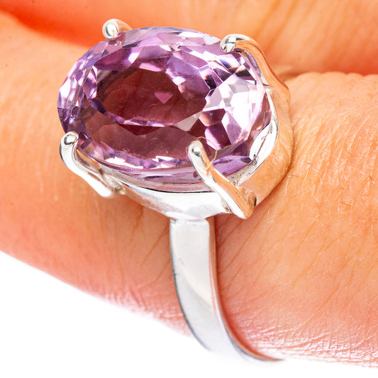 Faceted Amethyst Ring Size 8 (925 Sterling Silver) R4574