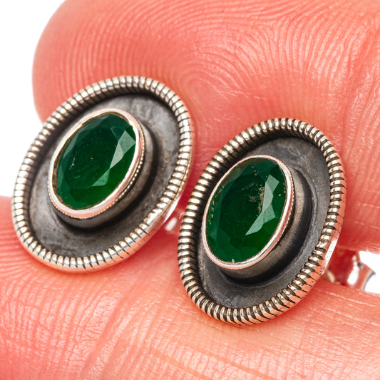 Green Sillimanite  Dainty Earrings 1/2" (925 Sterling Silver) E2005