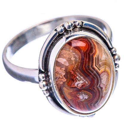 Crazy Lace Agate Ring Size 11.5 (925 Sterling Silver) R142654