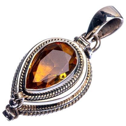Poison Faceted Citrine Pendant 1 3/8" (925 Sterling Silver) P39059