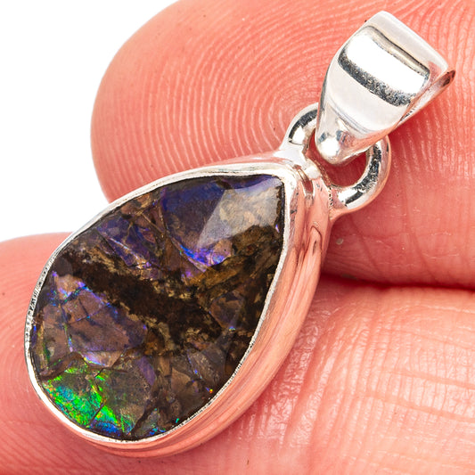 Rare Ammolite Pendant 1" (925 Sterling Silver) P43462