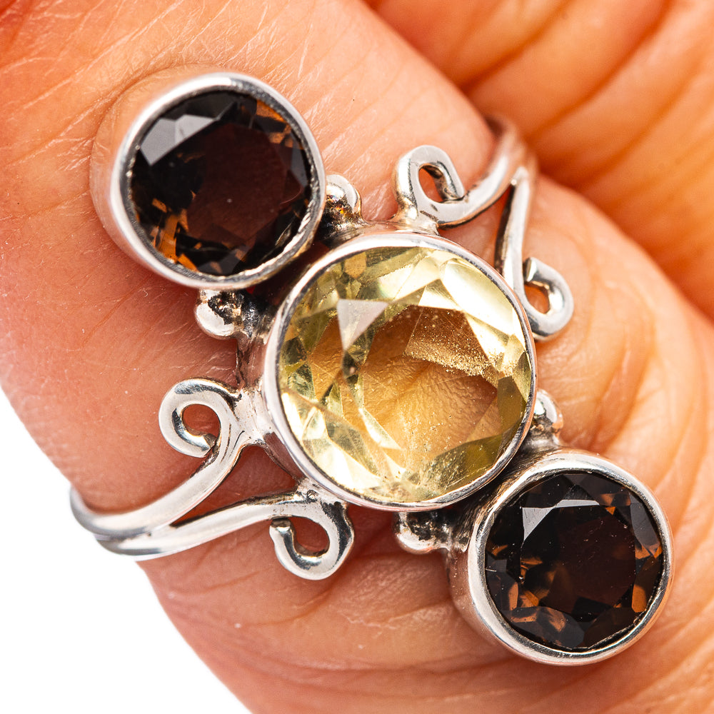 Lemon Quartz Ring Size 6.5 (.925 Sterling Silver)