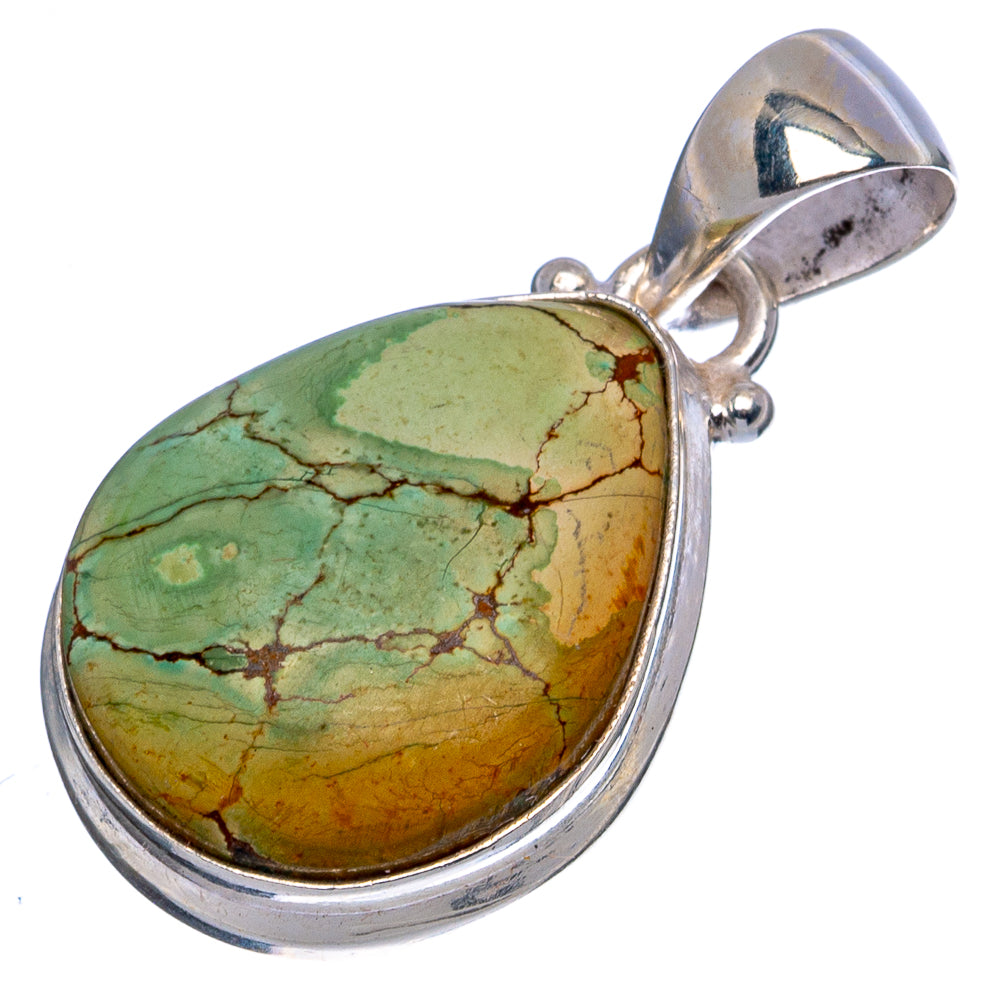 Rare Arizona Spider Web Turquoise Pendant 1 1/4" (925 Sterling Silver) P43349