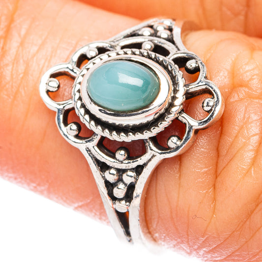 Larimar Dainty Ring Size 6 (925 Sterling Silver) R3411