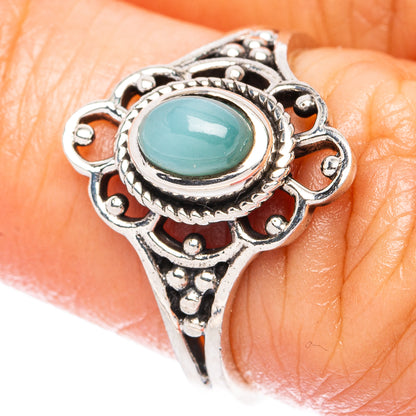 Larimar Dainty Ring Size 6 (925 Sterling Silver) R3411