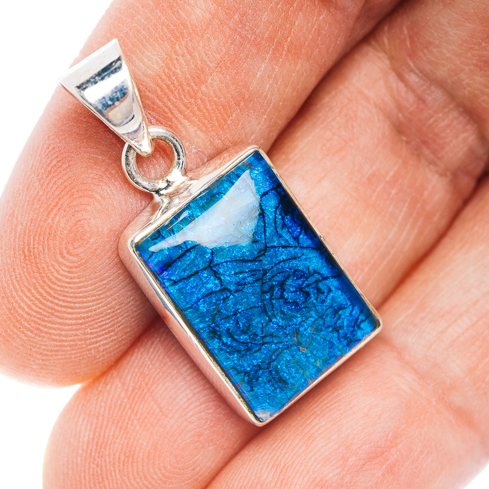 Sterling Opal Pendant 1 1/4" (.925 Sterling Silver)