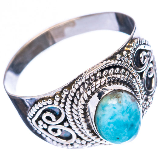 Larimar 925 Sterling Silver Ring Size 8.25 (925 Sterling Silver) R3895