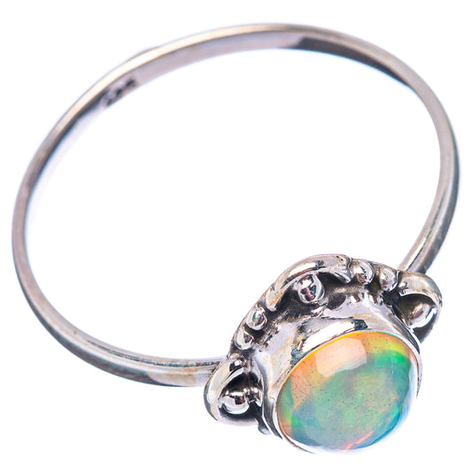 Iridescent opal set sterling silver ring band with scalloped prong detail