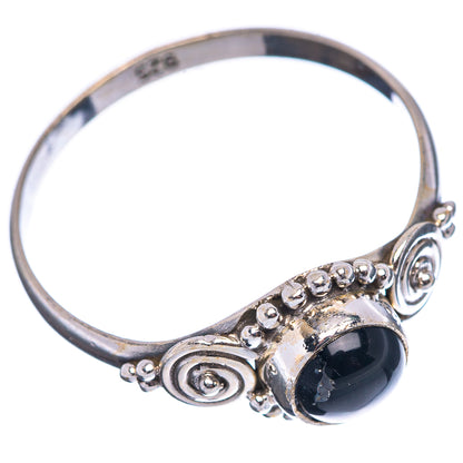 Dainty Black Onyx Ring Size 9.25 (.925 Sterling Silver)