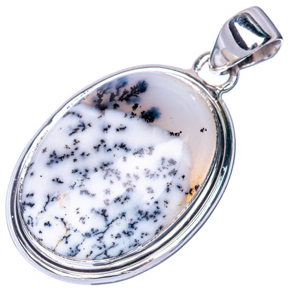 Dendritic Opal Pendant 1 1/2" (925 Sterling Silver) P40868