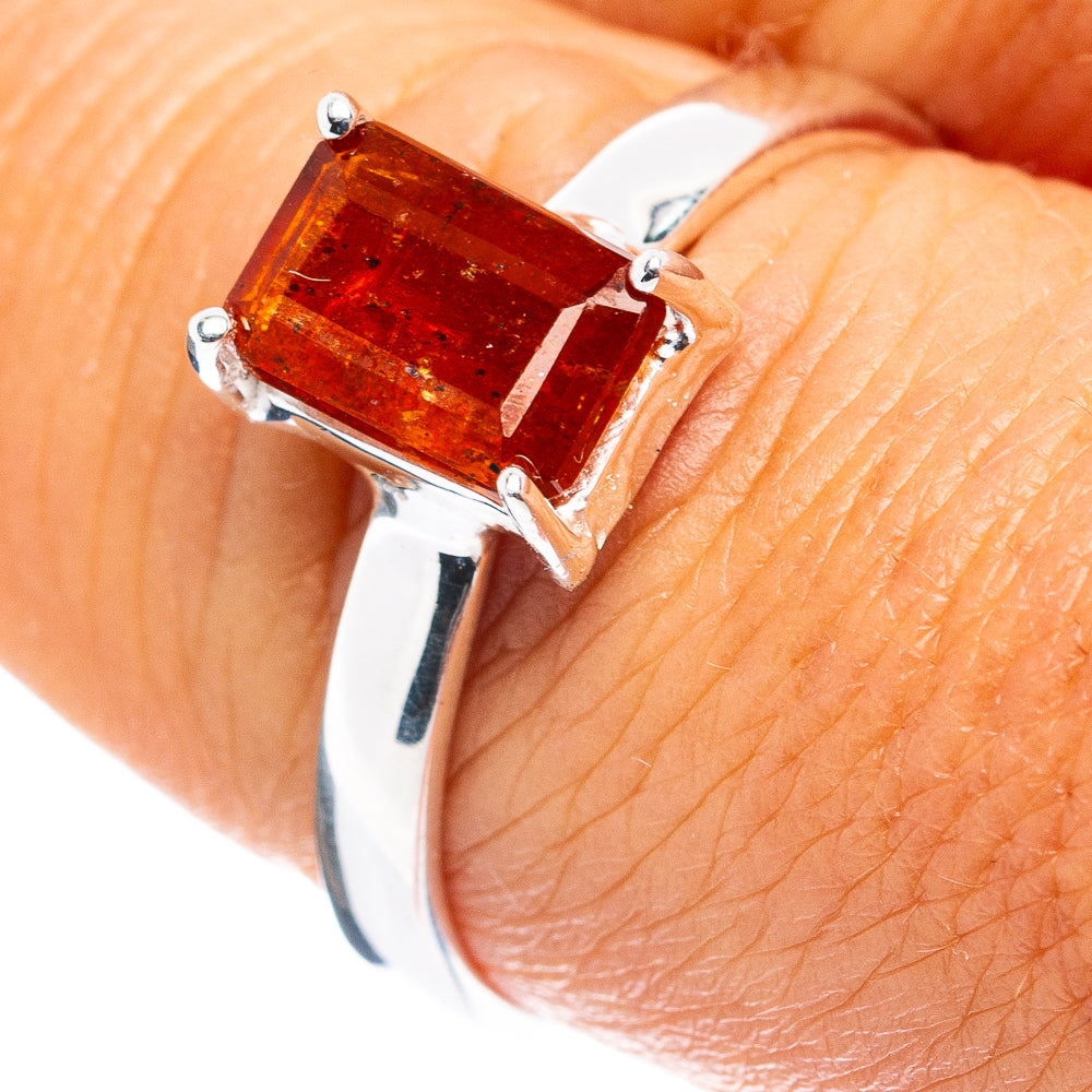 Orange Kyanite Ring Size 8.25 (.925 Sterling Silver)