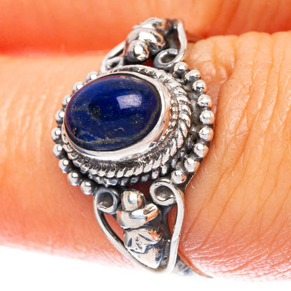 Lapis Lazuli Dainty Ring Size 7.25 (925 Sterling Silver) R5097