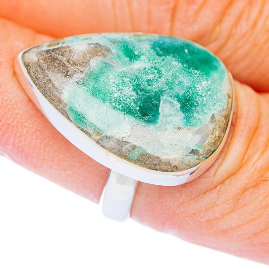 Premium Variscite Ring Size 7 Adjustable (.925 Sterling Silver)